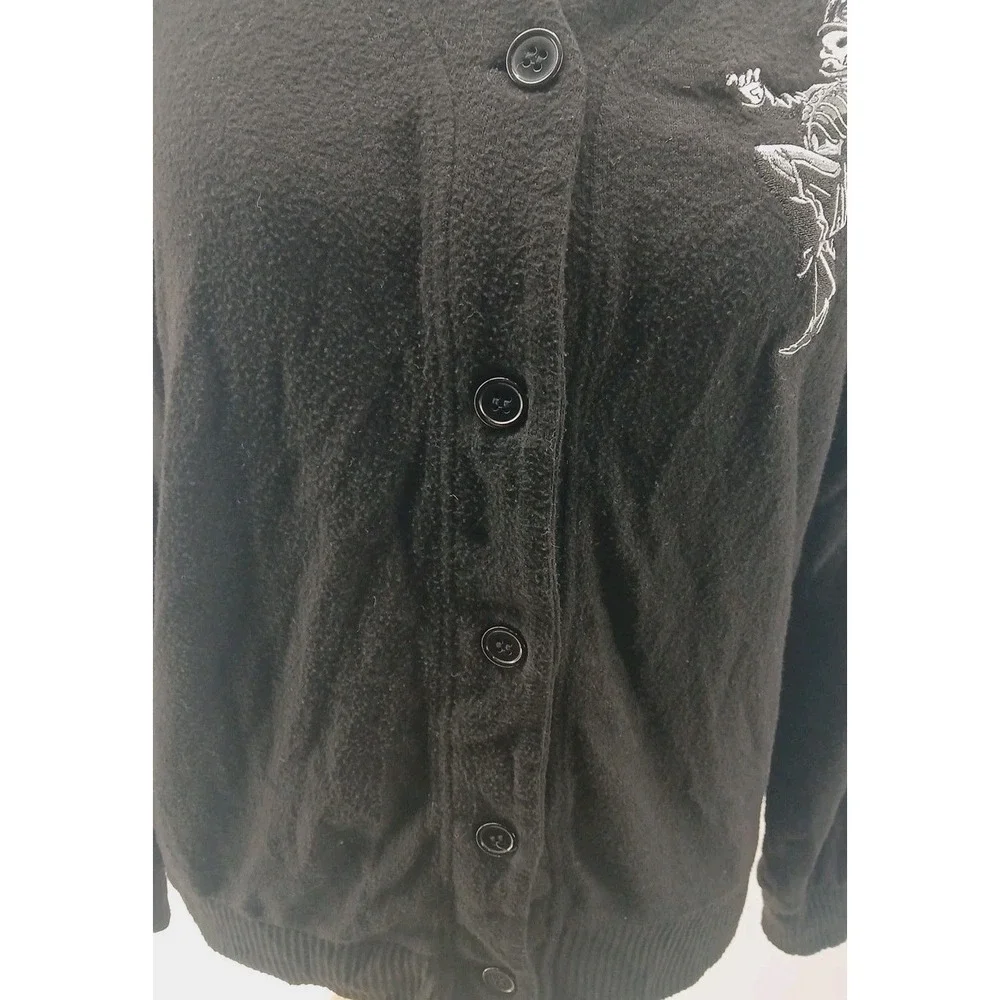 My Chemical Romance Dancing/ Band Skeleton Black Button Up Cardigan Medium Y2K